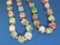 Square Glass Beaded Necklace – Multicolor - Knotted between each bead – 50” long