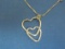 Sterling Silver Double Heart Pendant with 21” Sterling Chain – Weight is 2.4 grams