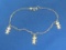 Delicate Sterling Silver Bracelet – 3 Charms that say “It's a Girl” - 7” long – 2.0 grams