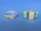 2 Sterling Silver Rings – 1 with Inlay – Both Size 7 – Total weight is 8.1 grams