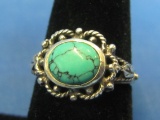 Sterling Silver Ring with Turquoise? Stone – size 7 – Weight is 3.8 grams
