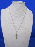Black Hills Gold Leaf Cross Necklace 5/8”L x 1 1/8”H – (Main Cross Might Be Plated?) -