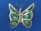 Butterfly Pin – Sterling Silver – Made in Mexico – About 1 1/2” - Weight is 7.6 grams