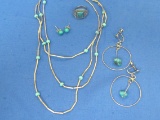 Southwestern Style Jewelry: Earrings have Sterling Silver Posts – Necklace may have silver beads