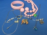 Lot of Jewelry: Volunteer Bracelet – Pendants w Sterling Chains – Chain by Monet