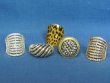 Lot of 5 Costume Rings – Big & Bold – Sizes between 7 & 8