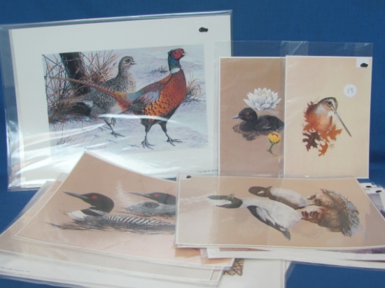 18 Wildlife Prints: 4 by Les Kouba – 13 by Donald Blakney – 1 Unsigned – Moose – Ducks & more