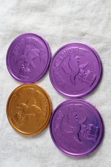 1983 Lot of 4 Krewe of Aquila New Orleans Mardi Gras Tokens Dubloons