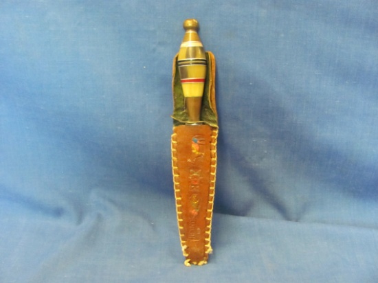 Decorative Knife With Leather Sheath – Both Marked Mexico – 7” L