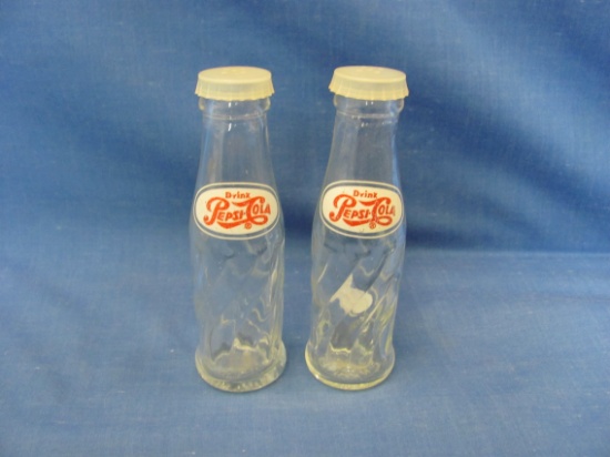 Pepsi Bottle Salt & Pepper Shakers With Plastic Caps – 4 3/8” T