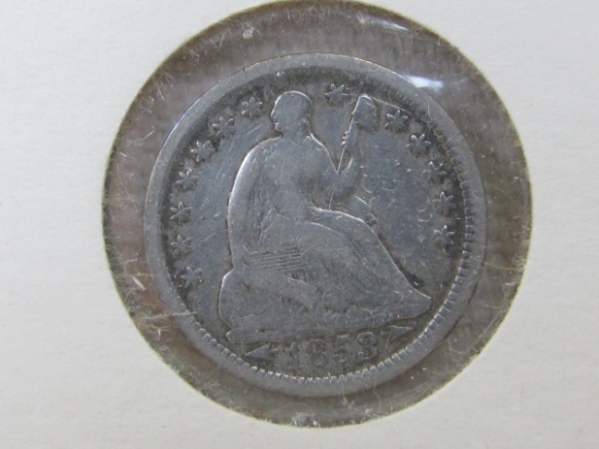 1853 Seated Liberty Half Dime – With arrows – F