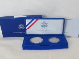 1986 US Liberty Proof Set – Silver Dollar & Half Dollar – Case, Papers & Box