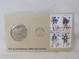 1975 Bicentennial First Day Cover with Paul Revere Token & Stamps