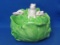 Ceramic Covered Dish – Lettuce w Bunny Rabbits on Lid – About 6 1/2” in diameter