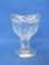 Clear Glass Eye Cup – Marked on base “6  G” - 2 1/4” tall