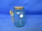 Glass Spice Jar Cork Top With Wooden Handle 5 ¼”H