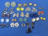Lot of Vintage Earrings – Rhinestone – Crystal – Van Dell Cameo & more