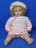 Horsman Composition & Fabric Doll – 22” tall – Face, Eyes & Arms are good – Legs Cracking