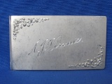 Vintage Aluminum Business Card Holder – Engraved Name – 3 Different Cards inside