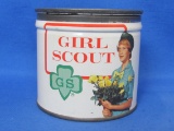 Vintage Girl Scout Tin – Cashew-Ettes – Key Opened – 3” tall