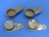 4 Small Metal Scoops “Always Pack S-M-A Tightly in Cup” - For 1930s Baby Formula