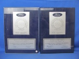 2 Ford Motor Company Plaques “Distinguished Achievement Award for Quality” 20” x 15”