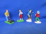 Dept 56 The Original Snow Village Accessories Set Of 4 “Work A Little, Play A Little” -