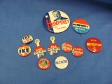 Vintage Political Pinbacks (11) – Ike – Truman – Humphrey – Largest 2 1/8” D