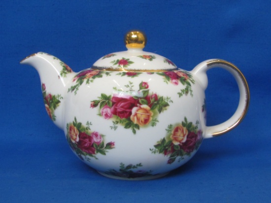Royal Albert Fine China Teapot – Old Country Roses Pattern – 5” tall
