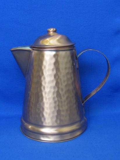 Hammered Copper Coffee Pot by Gregorian – 8” tall – Made in USA