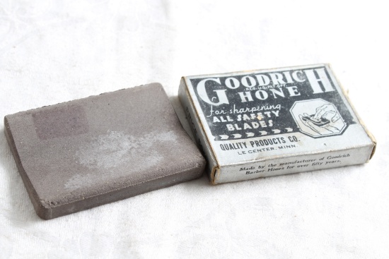 Vintage GOODRICH Sharpening Hone Stone for Blades in Original Box