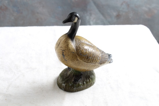 Vintage Cast Iron Goose Paperweight 4 1/2" Tall