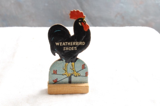 Vintage WEATHERBIRD SHOES Advertising Store Counter Display 3 1/2" Tall