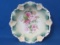 RS Prussia Bowl – Embossed Design – Pink Roses – Green Border – 10 1/2” in diameter