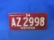 1954 Wheaties Premium Indiana License Plate