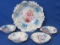 Set of RS Prussia Porcelain Bowls – Roses with Blue – Large Bowl is 10 1/4” in diameter