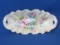 Unmarked RS Prussia? Porcelain Celery Dish w Pink Roses & Blue/Green Leaves – 12 1/4” long