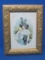 Framed Card or Calendar Top – Lady with large hat – Wood frame is 9” x 7”