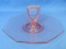 Pink Depression Glass Tray w Center Handle – Octagonal – 12” in diameter