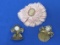 3 Costume Pins/Brooches – Cameo in Fabric – 2 Angels – Pink one is 3 1/2” in diameter
