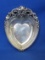 Heart Shaped Sterling Silver Dish w Scroll Design by Wallace – 72.5 grams – 6” long