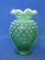 Fenton Glass Vase – Green Opalescent Hobnail – 3 3/4” tall – Small chip on base