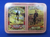 2 Decks of Playing Cards in Tin – Columbia Bicycle & Howe Bicycles – Complete