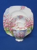 Royal Albert Bone China Blossom Time Cup, Saucer & Plate Set – Cup is Countess Shape