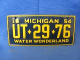 1954 Wheaties Premium Michigan License Plate