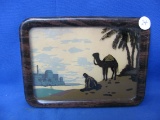 Silhouette Picture With Metal Frame – Berber With His Camel