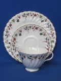 Royal Doulton Bone China Cup, Saucer & Plate Set – Canterbury H 4965 – Leaf Design