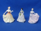 3 Miniature Royal Doulton Figurines – Pretty Ladies – Deborah, Rachel & Jessica – About 2” tall
