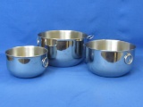 Set of 3 Stainless Steel Nesting Bowls by Farberware – 5 3/4” to 7 3/4”