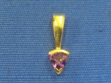 14 Kt Gold Pendant with Amethyst – 3/4” long – Weight is 1.2 grams